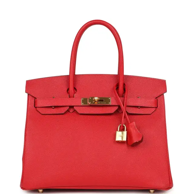 hermes Pre-owned Hermes Birkin 30 Rouge Casaque Epsom Gold Hardware