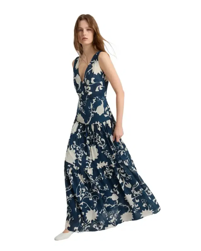 Antheia Dress in Flower Screen Print