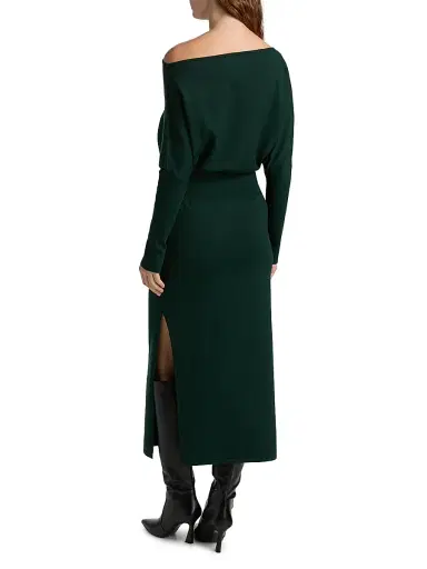 SIMKHAI Women's Janese Off-The-Shoulder Midi-Dress - Emerald | Thumbnail 5 SIMKHAI Women's Janese Off-The-Shoulder Midi-Dress - Emerald | Thumbnail 5