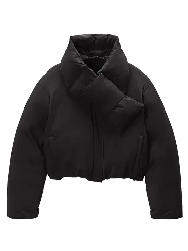 Alexander Wang Women's Scarf Down Crop Jacket - Black | Thumbnail 1