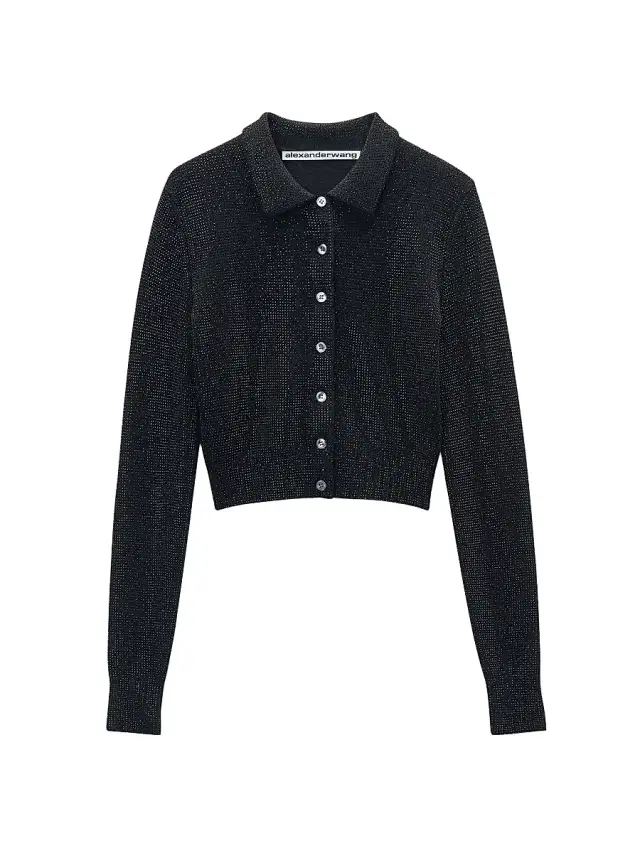 Alexander Wang Women's Hotfix Wool Knit Polo Cardigan - Black