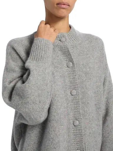 Frame Women's Flecked Cashmere Cardigan - Silver - Size XL | Thumbnail 6 Frame Women's Flecked Cashmere Cardigan - Silver - Size XL | Thumbnail 6