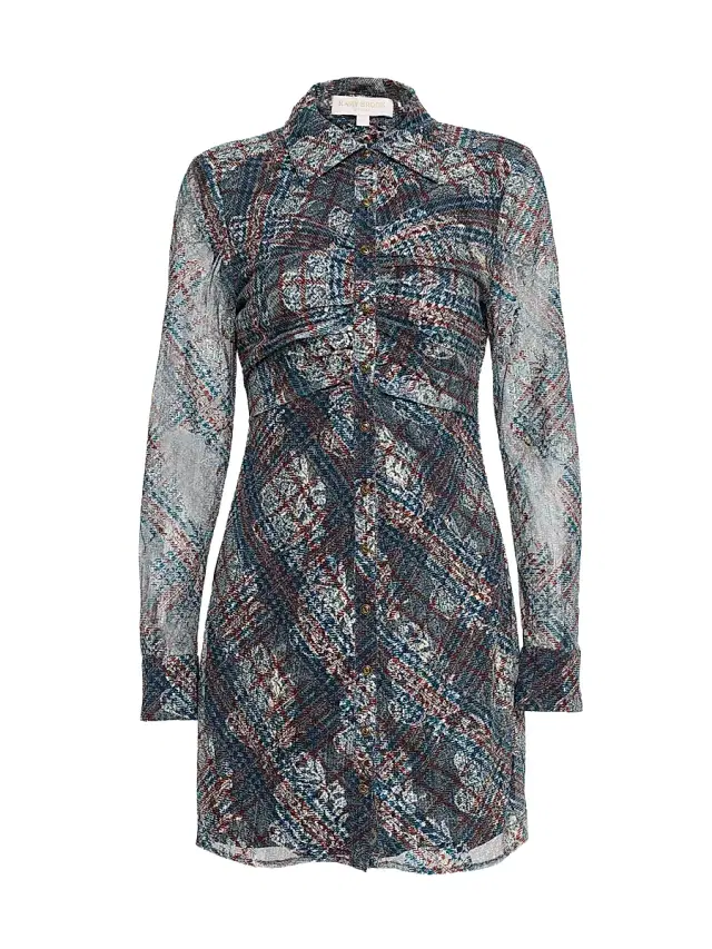 Ramy Brook Women's Wyatt Plaid Mini-Shirtdress - Amber Multi