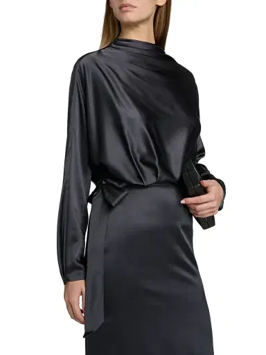Staud Women's Phoebe Silk-Blend Midi-Dress | Thumbnail 6 Staud Women's Phoebe Silk-Blend Midi-Dress | Thumbnail 6