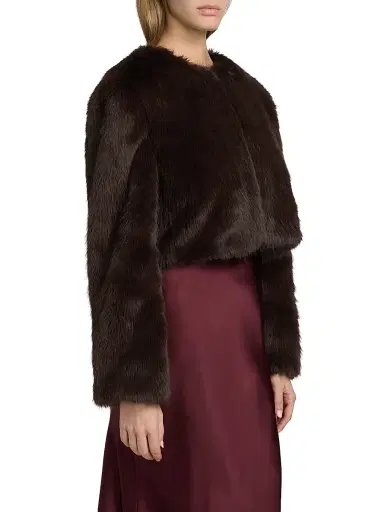 Staud Women's Casimira Faux-Fur Jacket - Earth - Size XL | Thumbnail 4