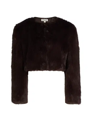 Staud Women's Casimira Faux-Fur Jacket - Earth - Size XL | Thumbnail 1