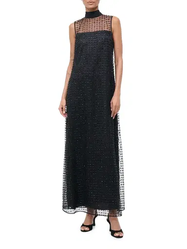 Staud Women's Albee Embellished Mesh Maxi Dress - Stardust Onyx | Thumbnail 2 Staud Women's Albee Embellished Mesh Maxi Dress - Stardust Onyx | Thumbnail 2