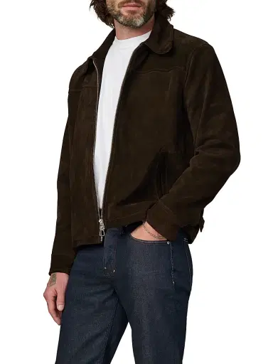 Joe's Jeans Men's Suede Zip-Front Jacket - Wren | Thumbnail 4