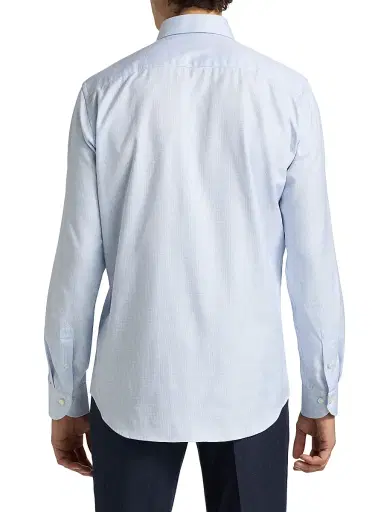 Saks Fifth Avenue Men's COLLECTION Minicheck Dress Shirt - Light Blue - Size 18 | Thumbnail 5