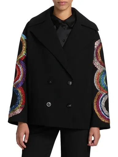 Libertine Women's Sonia Crystal-Embellished Deauville Jacket - Black - Size Small | Thumbnail 3