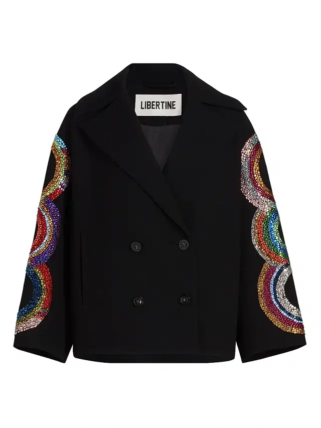 Women's Sonia Crystal-Embellished Deauville Jacket - Black