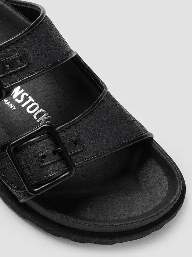 Birkenstock Women's Arizona Raffia Dual-Buckle Slide Sandals - Black - Size 7 | Thumbnail 2 Birkenstock Women's Arizona Raffia Dual-Buckle Slide Sandals - Black - Size 7 | Thumbnail 2