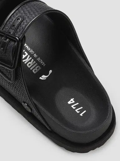 Birkenstock Women's Arizona Raffia Dual-Buckle Slide Sandals - Black - Size 7 | Thumbnail 3 Birkenstock Women's Arizona Raffia Dual-Buckle Slide Sandals - Black - Size 7 | Thumbnail 3