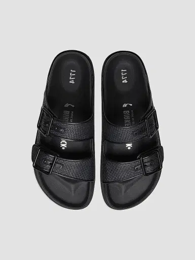Birkenstock Women's Arizona Raffia Dual-Buckle Slide Sandals - Black - Size 7 | Thumbnail 4 Birkenstock Women's Arizona Raffia Dual-Buckle Slide Sandals - Black - Size 7 | Thumbnail 4