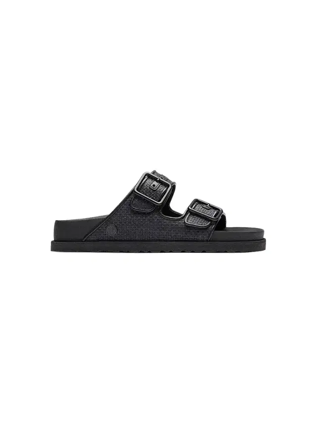 Birkenstock Women's Arizona Raffia Dual-Buckle Slide Sandals - Black