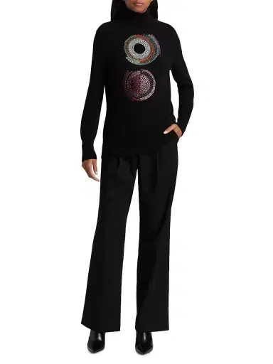 Libertine Women's Sonia Crystal-Embellished Cashmere Sweater - Black Blk - Size Large | Thumbnail 2