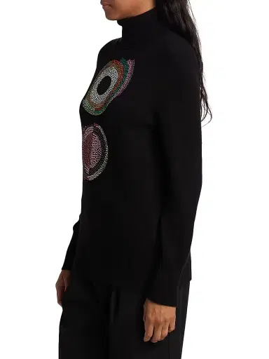 Libertine Women's Sonia Crystal-Embellished Cashmere Sweater - Black Blk - Size Large | Thumbnail 4