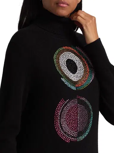 Libertine Women's Sonia Crystal-Embellished Cashmere Sweater - Black Blk - Size Large | Thumbnail 6