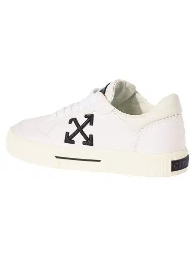 Off-White Women's Vulcanized Canvas Low-Top Sneakers - White Black - Size 9 | Thumbnail 4