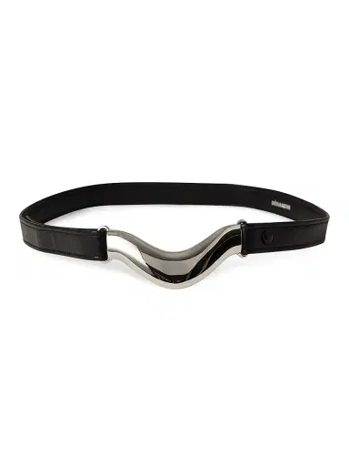 Déhanche Women's Brancusi Leather Belt - Black Silver | Thumbnail 1 Déhanche Women's Brancusi Leather Belt - Black Silver | Thumbnail 1