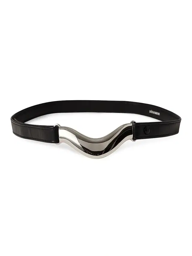 Déhanche Women's Brancusi Leather Belt - Black Silver