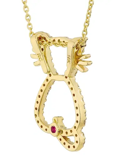 Roberto Coin Women's Tiny Treasures Cat 18K Yellow Gold & 0.19 TCW Diamond Cat Pendant Necklace - Yellow Gold | Thumbnail 4 Roberto Coin Women's Tiny Treasures Cat 18K Yellow Gold & 0.19 TCW Diamond Cat Pendant Necklace - Yellow Gold | Thumbnail 4