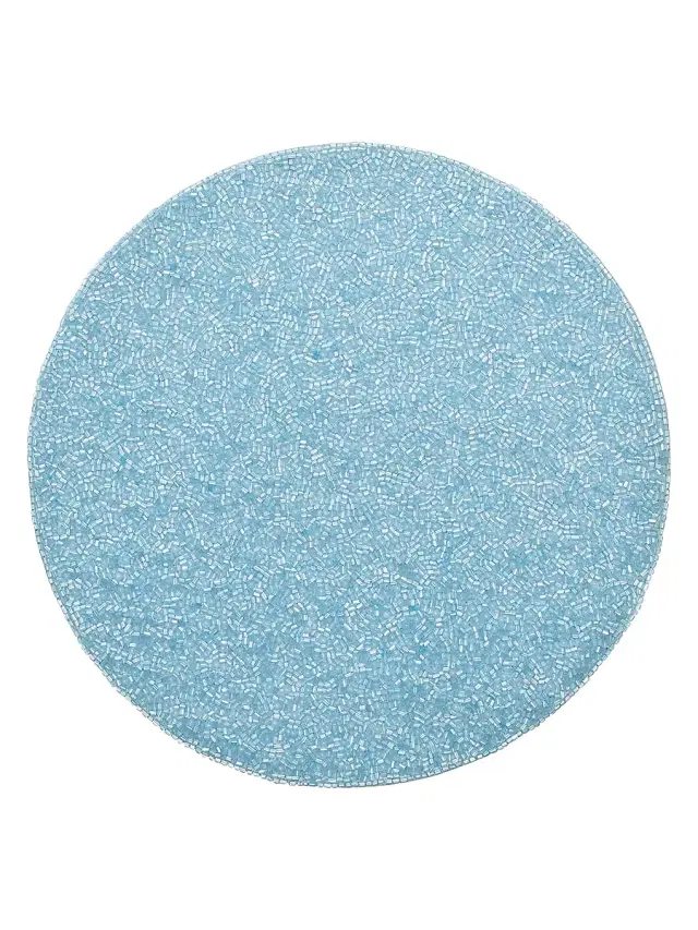 Kim Seybert Perennial Beaded Placemat - Light Blue