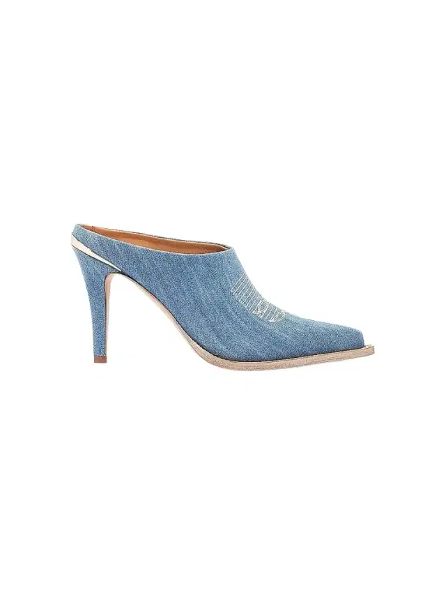 Partlow Women's Lainy Denim 5MM Western Mule Pumps - Blue