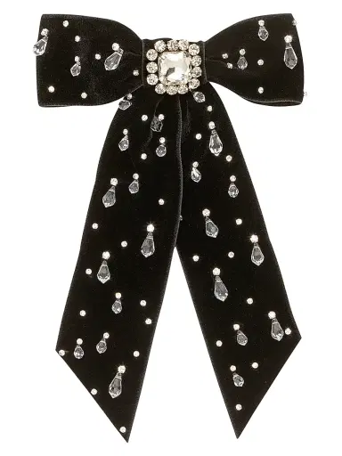 Jennifer Behr Women's Alva Embellished Bow Velvet Barrette | Thumbnail 1