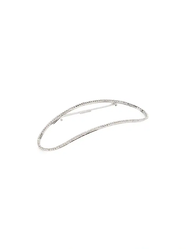 Women's Vera Crystal-Embellished Stainless Steel Barrette - Gray Metallic