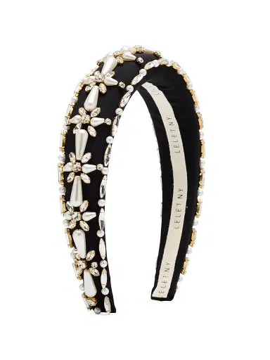 Lelet NY Women's Annie Embellished Satin Headband - Black | Thumbnail 1 Lelet NY Women's Annie Embellished Satin Headband - Black | Thumbnail 1