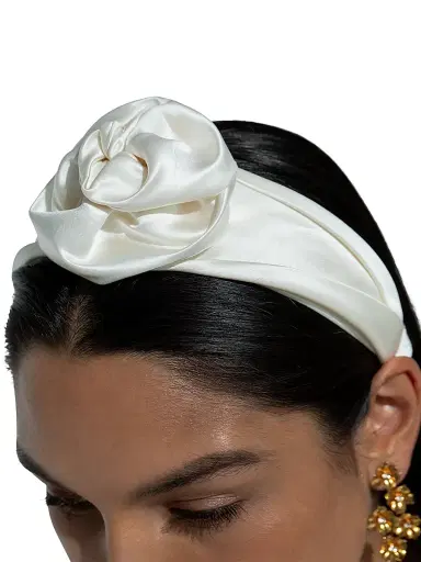 Jennifer Behr Women's Rosalina Rosette Silk Wide Headband | Thumbnail 2 Jennifer Behr Women's Rosalina Rosette Silk Wide Headband | Thumbnail 2