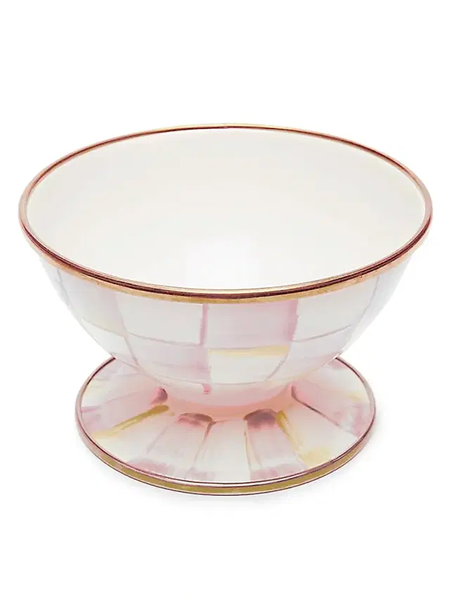 Rosy Check Enamel Ice Cream Dish