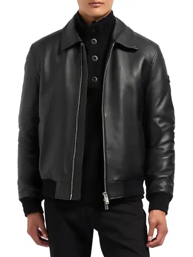 Moose Knuckles Men's Toba Shearling-Trim Leather Bomber Jacket | Thumbnail 6 Moose Knuckles Men's Toba Shearling-Trim Leather Bomber Jacket | Thumbnail 6