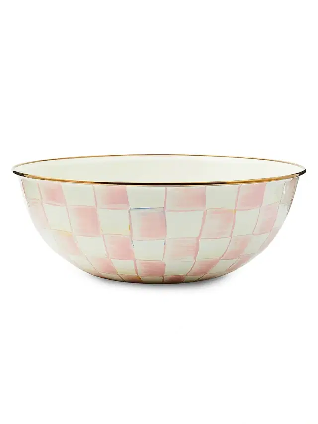 MacKenzie-Childs Extra-Large Rosy Check Enamel Everyday Bowl