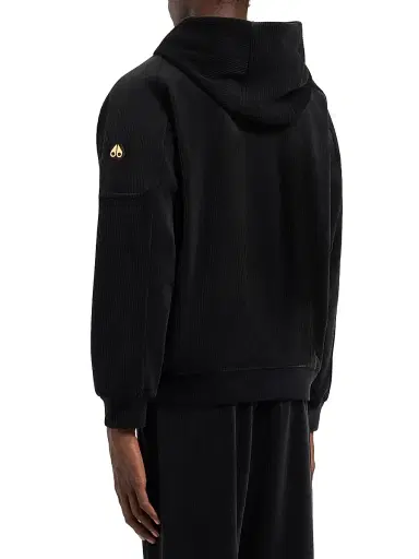 Moose Knuckles Men's Sportswear Preston Ribbed Hoodie - Black | Thumbnail 6