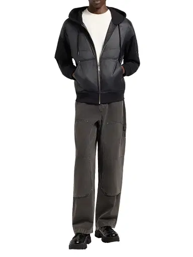 Moose Knuckles Men's Sportswear Ashby Mixed-Media Zip-Up Hoodie | Thumbnail 2 Moose Knuckles Men's Sportswear Ashby Mixed-Media Zip-Up Hoodie | Thumbnail 2
