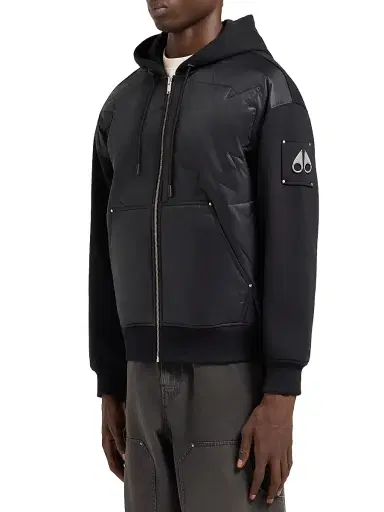 Moose Knuckles Men's Sportswear Ashby Mixed-Media Zip-Up Hoodie | Thumbnail 4 Moose Knuckles Men's Sportswear Ashby Mixed-Media Zip-Up Hoodie | Thumbnail 4