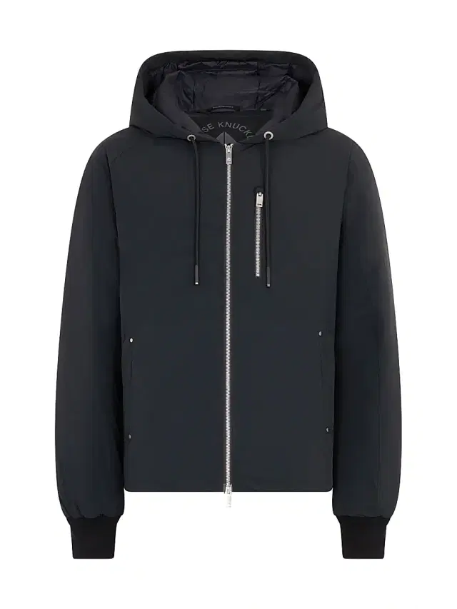 Moose Knuckles Men's Lightweight Northdale Down Hooded Jacket - Black - Size XXL