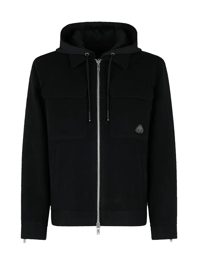Moose Knuckles Men's Snowdon Wool-Blend Hooded Shirt Jacket - Black