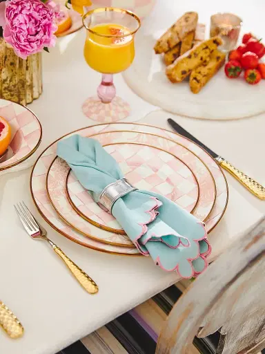 MacKenzie-Childs Rosy Check Enamel Salad/Dessert Plate | Thumbnail 5 MacKenzie-Childs Rosy Check Enamel Salad/Dessert Plate | Thumbnail 5