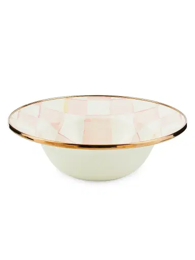 MacKenzie-Childs Rosy Check Enamel Breakfast Bowl | Thumbnail 1