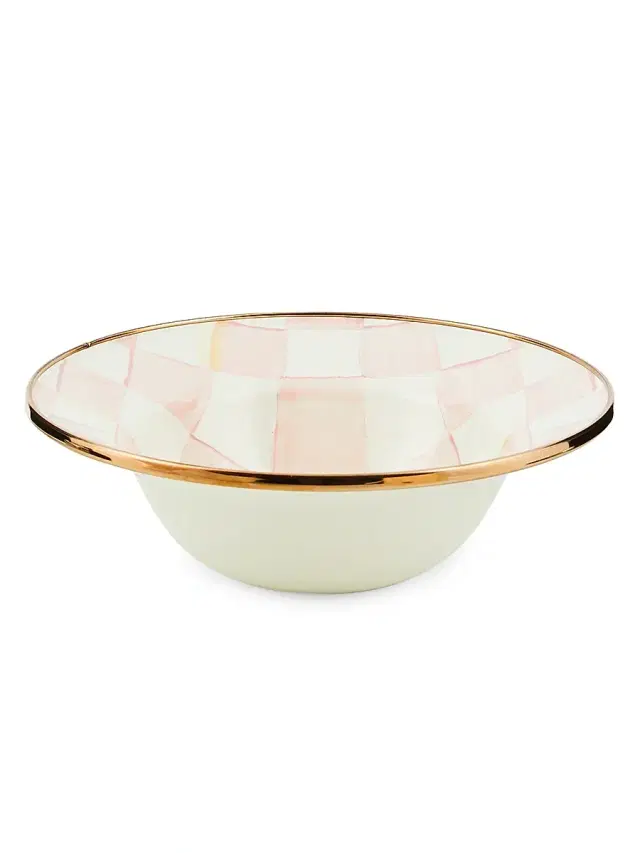 Rosy Check Enamel Breakfast Bowl