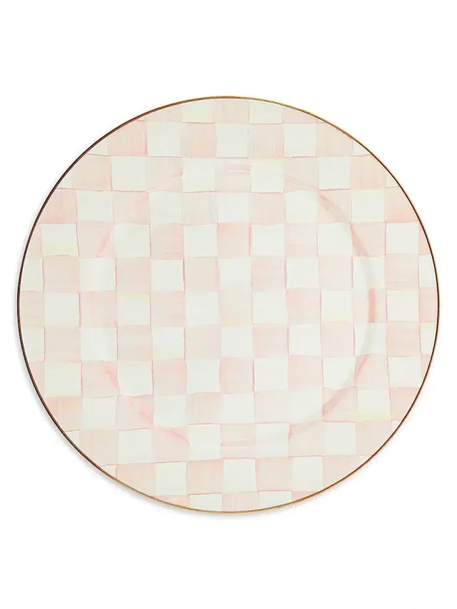 MacKenzie-Childs Rosy Check Enamel Serving Platter