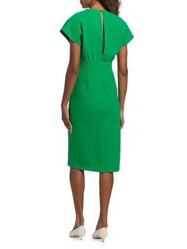 PRABAL GURUNG Women's Jackie Twist-Front Knee-Length Dress - Green - Size 0 | Thumbnail 5