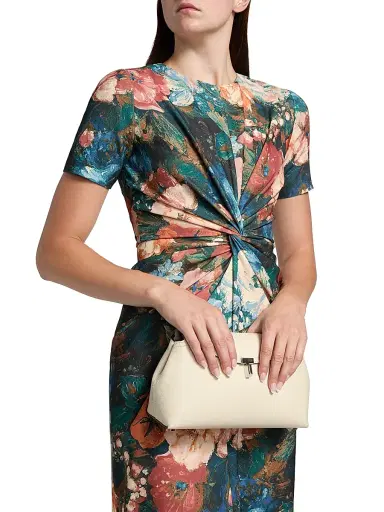 PRABAL GURUNG Women's Floral Twist-Front Cocktail Dress - Green Peach Multi - Size 2 | Thumbnail 6