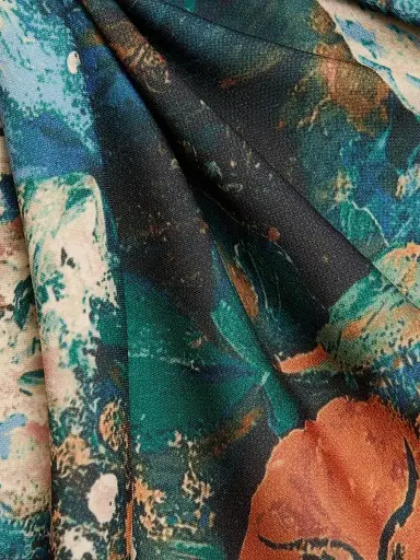 PRABAL GURUNG Women's Floral Twist-Front Cocktail Dress - Green Peach Multi - Size 2 | Thumbnail 7
