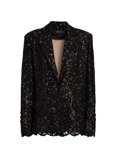 Toccin Women's Willa Boyfriend Blazer - Jet | Thumbnail 1