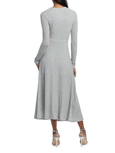 Prabal Gurung Women's Shimmer Twist Midi-Dress - Silver | Thumbnail 5 Prabal Gurung Women's Shimmer Twist Midi-Dress - Silver | Thumbnail 5