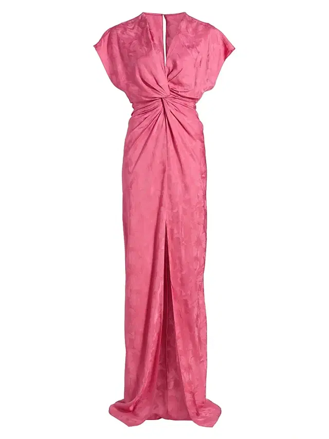 Prabal Gurung Women's Jackie Floral Jacquard Twist-Front Gown - Pink